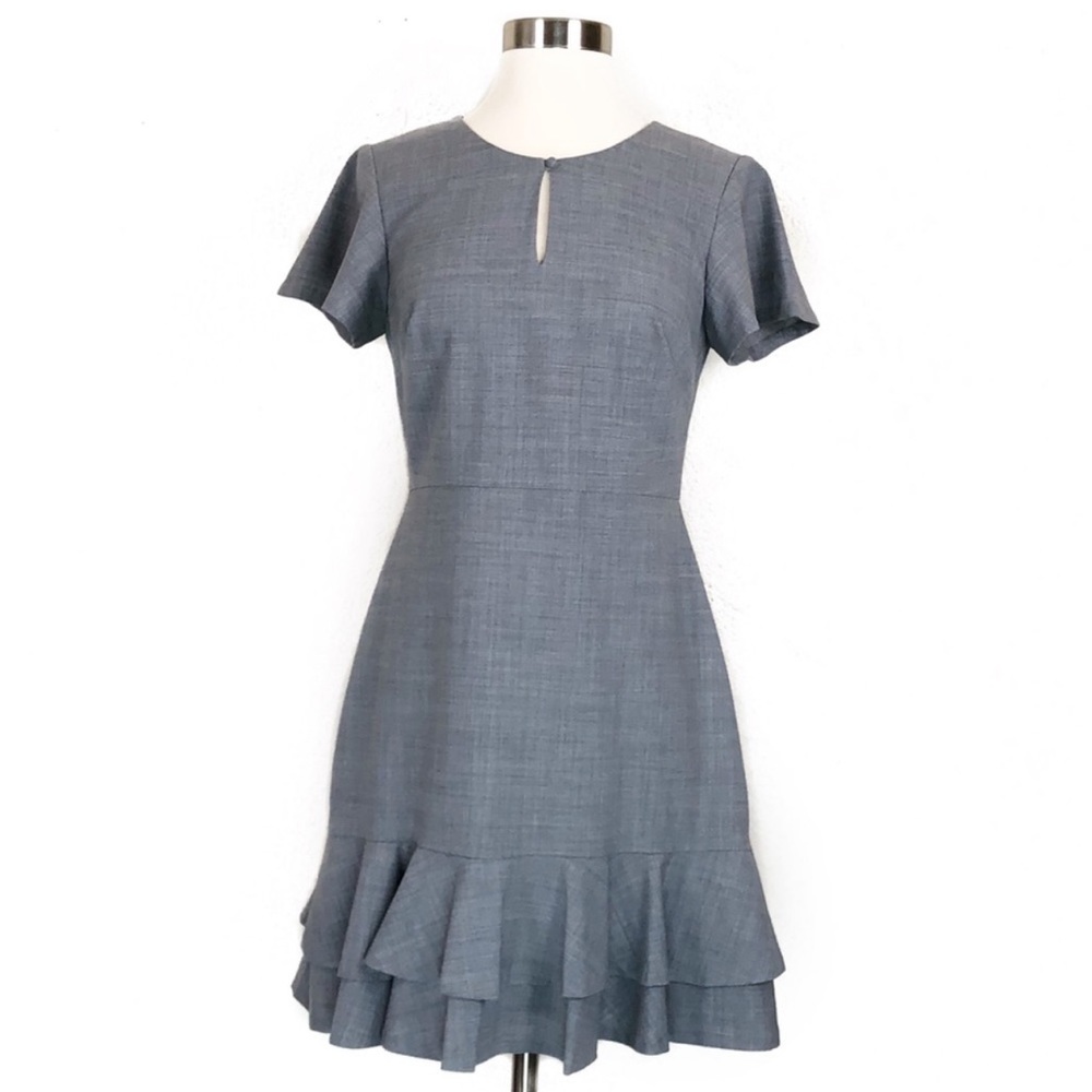 Banana Republic Wool Fit and Flare Ruffle Dress